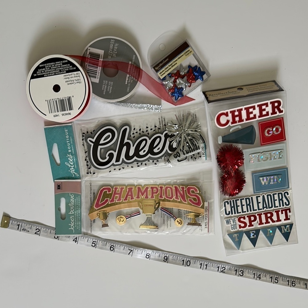 Jolee’s Boutique Cheerleading Bundle Stickers Star Stickers Ribbon Craft 3D
